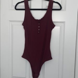 Burgundy body suit